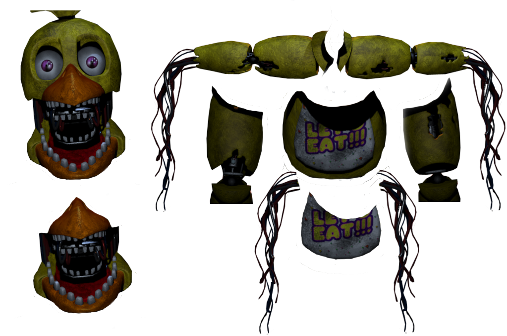 Withered Chica Suit Textures by DiscoHeadOfficial on DeviantArt