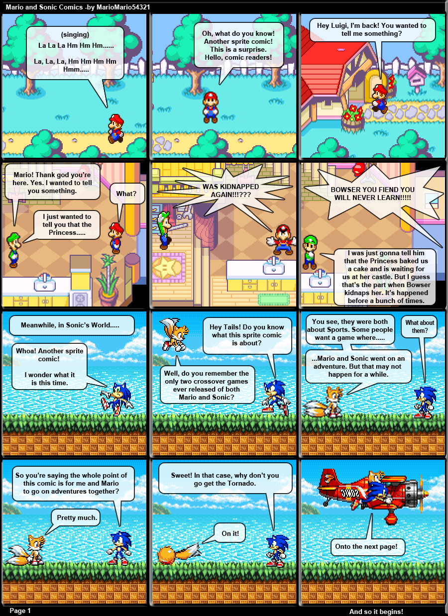 Mario and Sonic Comics Page 1