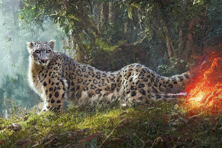 Fire Leaopard snow leopard with fire powers by summersgoodatar on DeviantArt