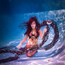 Mermaid with Halloween Bat Sash