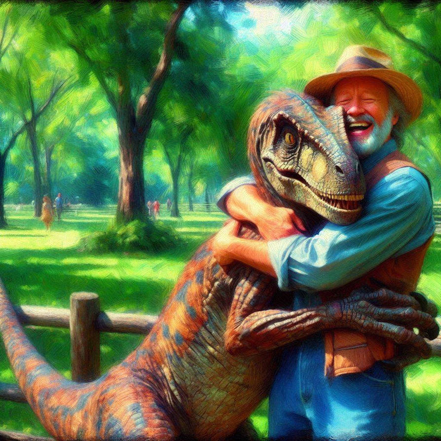 Dinosaur Hug 6 by Greenhatman on DeviantArt