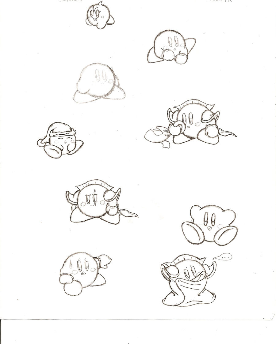 Meta knight and kirby doodles
