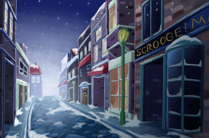Christmas Carol stage background