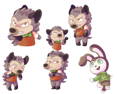 Grumpy hedgehog and unfitting bunny