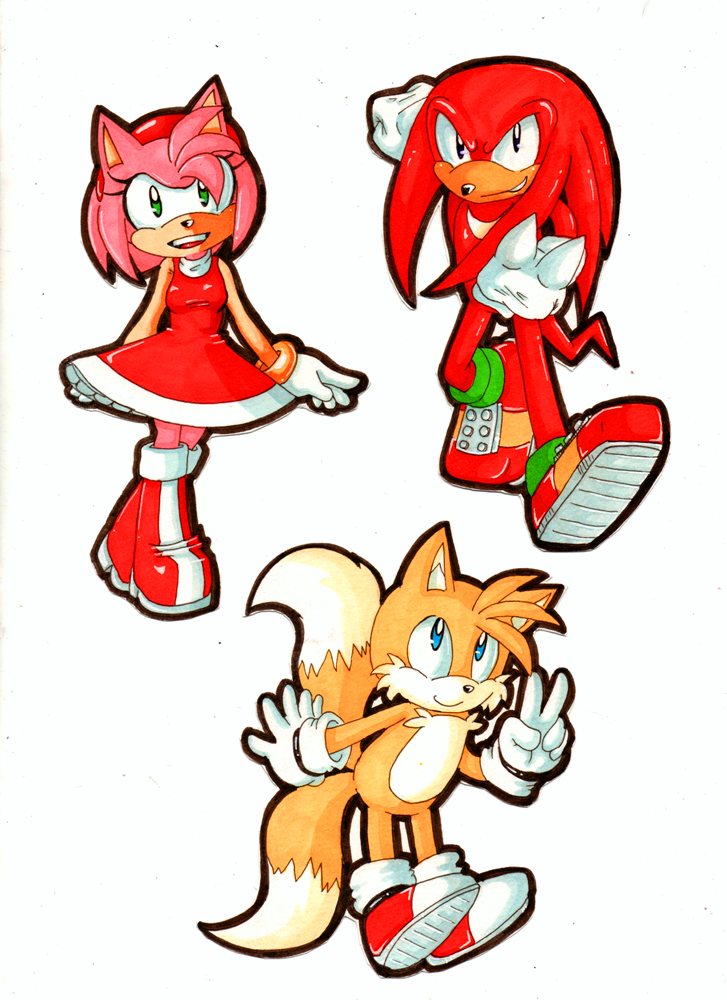 Sonic Tails Knuckles Amy Rose Sonic the Hedgehog Fan Art 