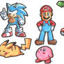 Sonic Mario Pikachu Kirby