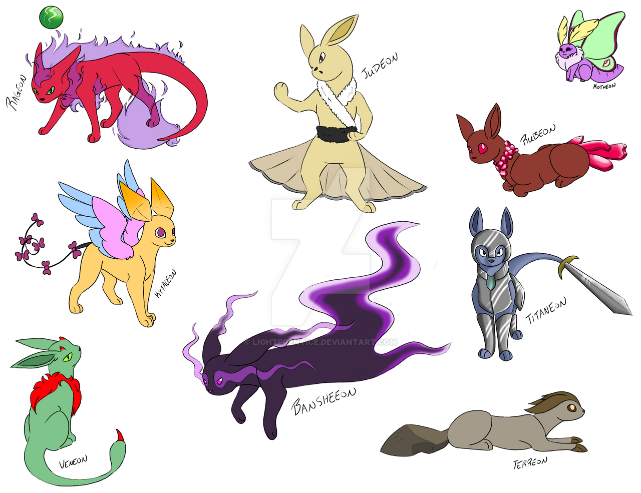 Fakemon Eeveelution Sketches