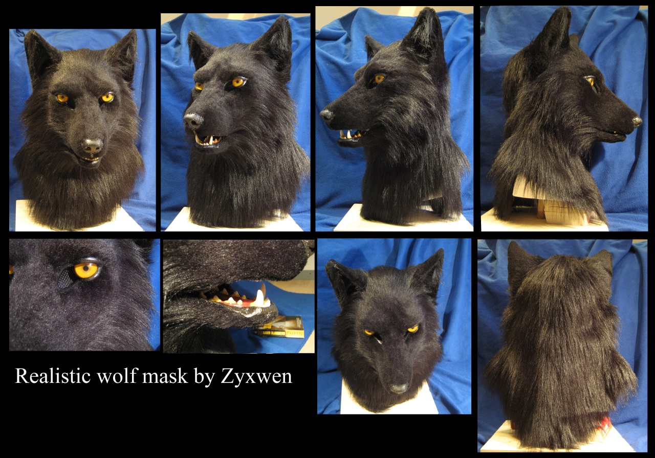 Black wolf mask