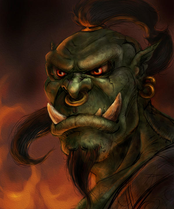 Orc Fire Portrait by h798 on DeviantArt