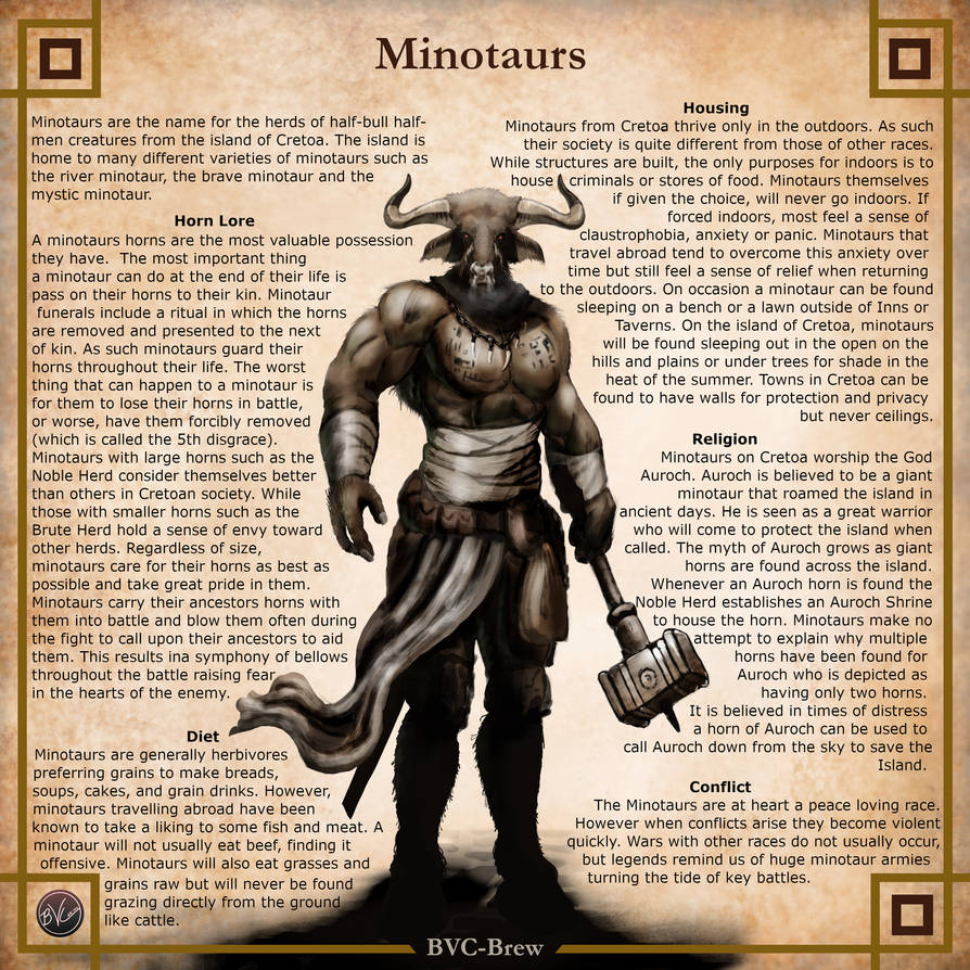 Mino Races Minotaur Race page 1 by bradlyvancamp on DeviantArt