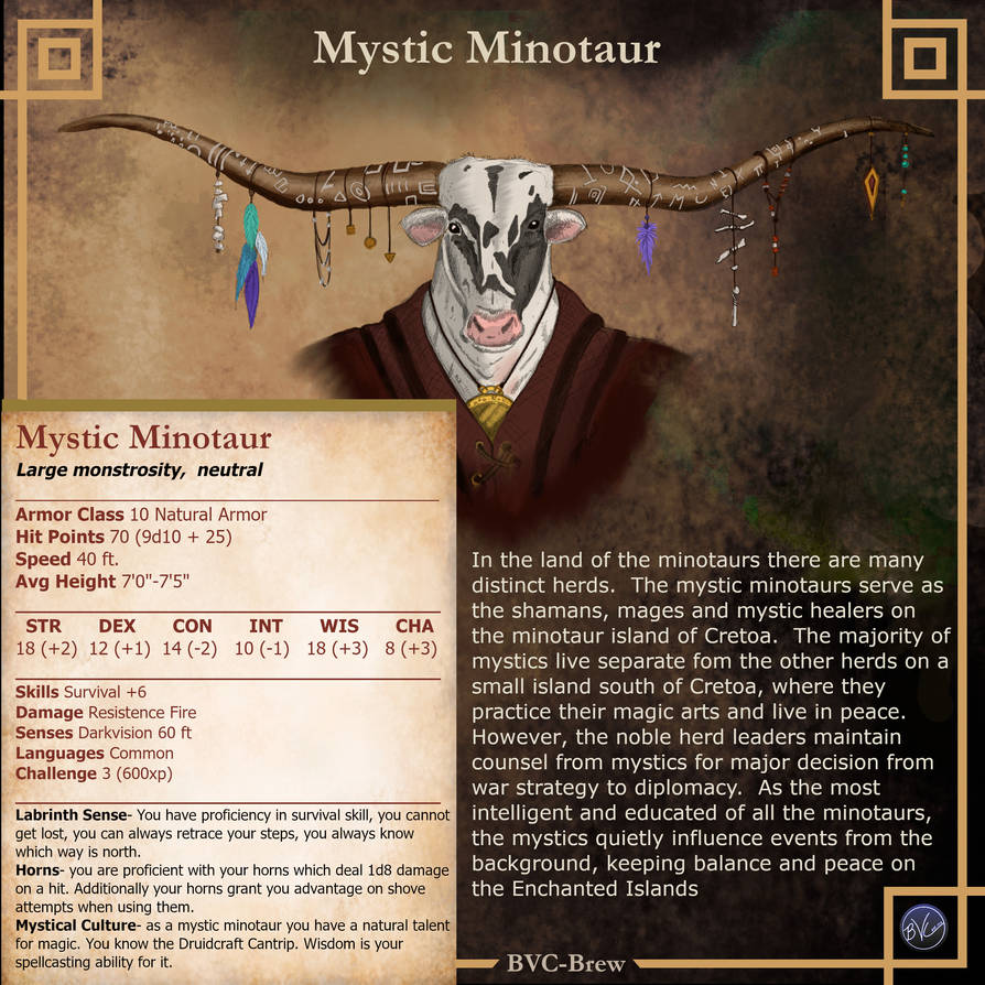 Mino Races Race-Mystic Minotaur by bradlyvancamp on DeviantArt