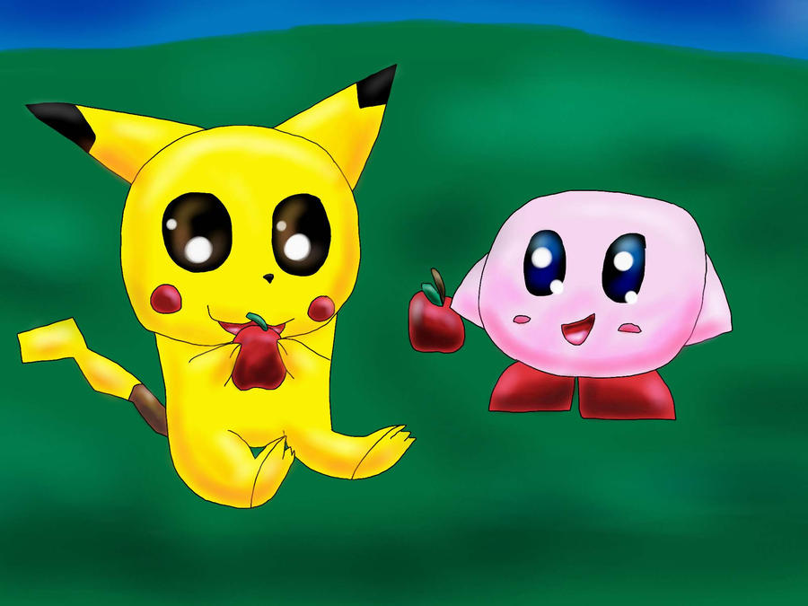 Pikachu and Kirby by TheCreatorOfSoften on DeviantArt.
