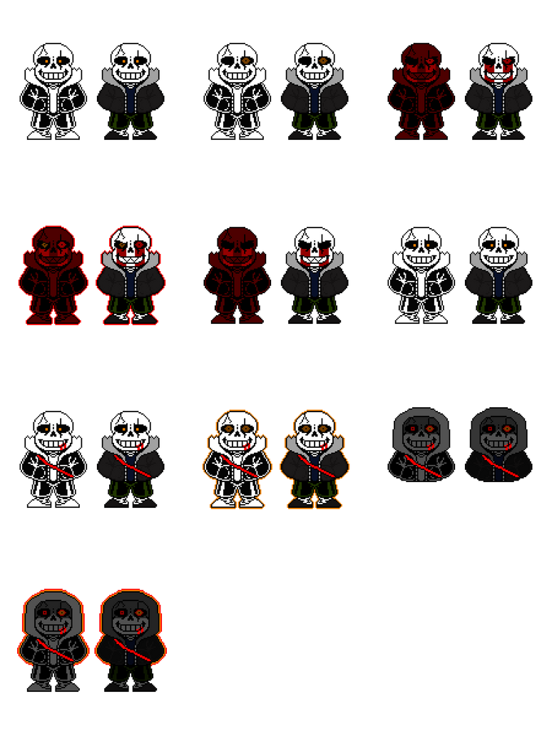 My Sans OC + Genocide eye, Dark form and INSANE by tehgruetpoopyrus