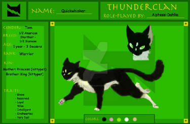 Quickwhisker WotW Thunderclan app