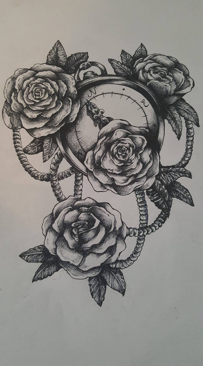 Compass With Roses Compass With Roses by Lalioka on DeviantArt