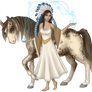 Injun named Rainfall and her horse