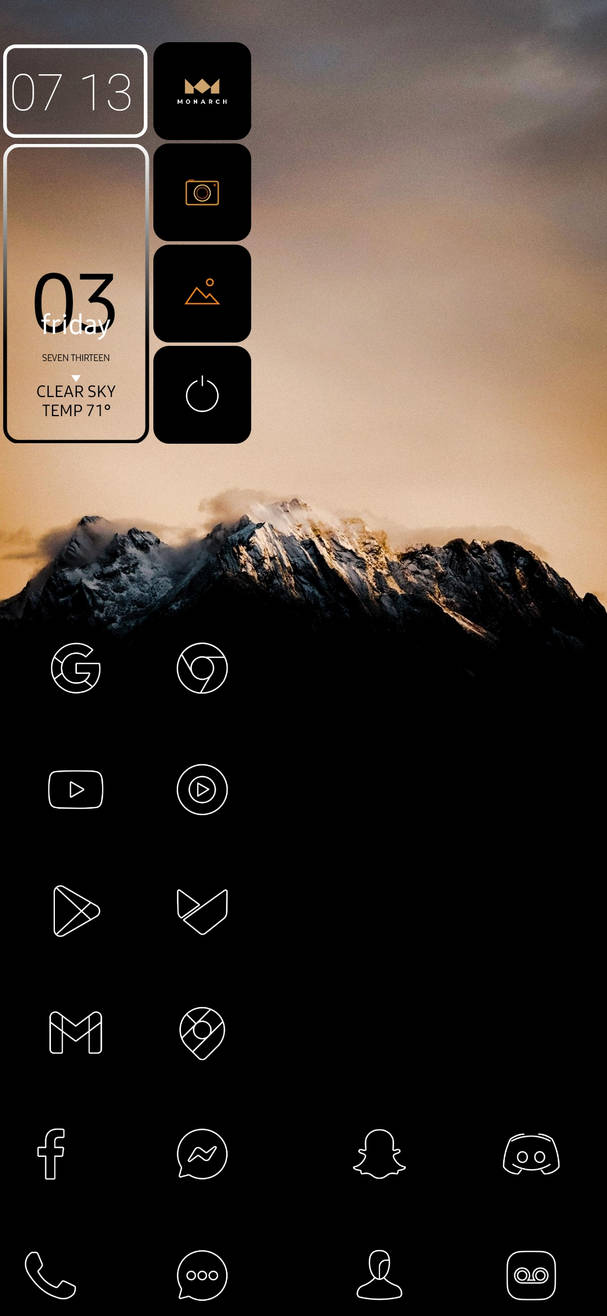 Android UI/ Theme - Outline style OLED layout by Rune4444 on DeviantArt