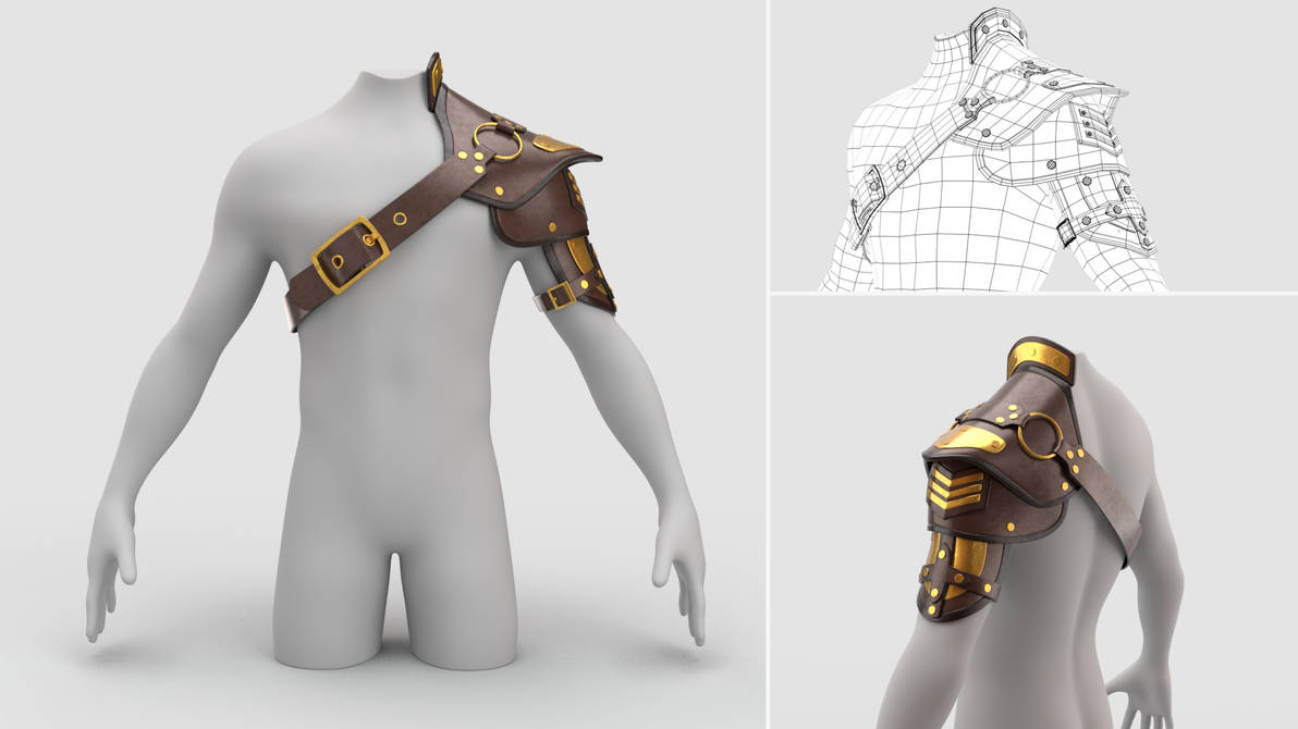 Pso2 Samurai Pauldron Male Pauldron Armour by thabani33 on DeviantArt