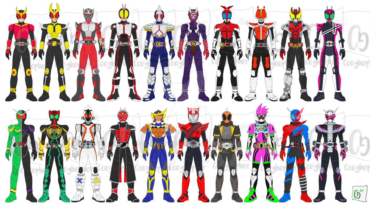 All Main Heisei Riders by Coeghepher on DeviantArt
