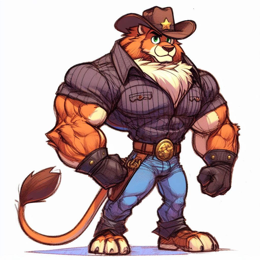 Speaking of Cowboy Look At Him #cowboy #lion #furry #oc #art #digitala