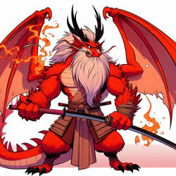 IA Warrior Samurai Red Dragon