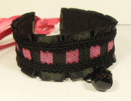 Hot Pink Pinstripe Kitten Neko Collar