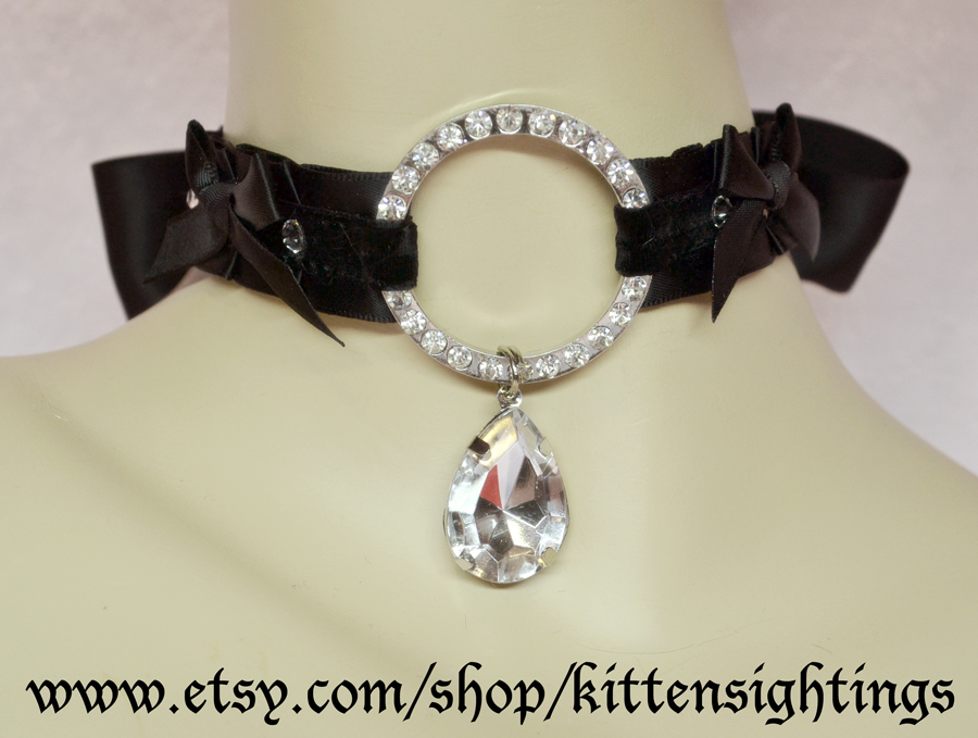 Kitten Collar w/Sparkle O-ring and bows