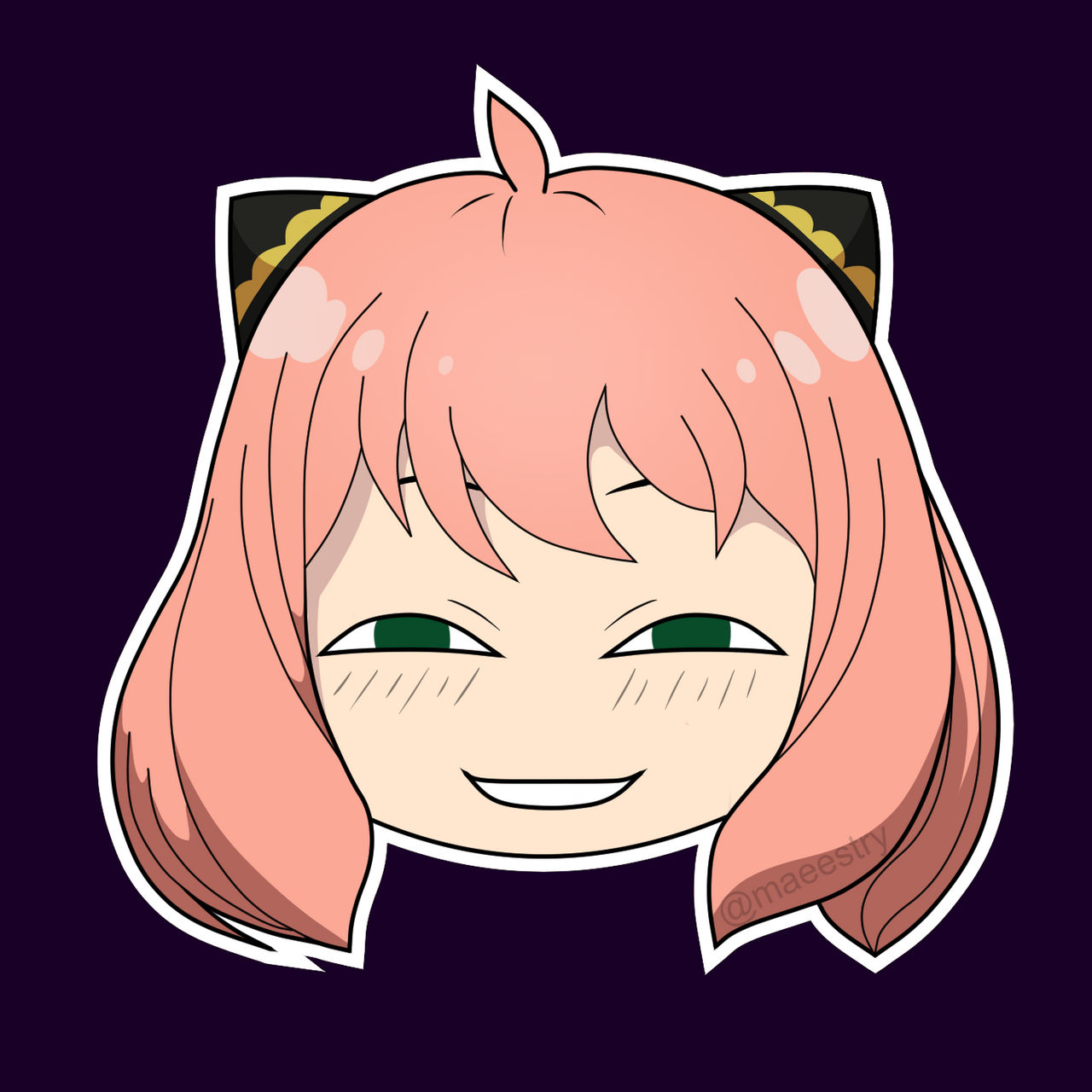 Anya Smug Face Sticker by maeestry on DeviantArt