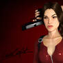 Lara Croft In Red - HD Wallpaper