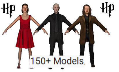 Harry Potter pc games models for MMD - request by Clockworkbenzene