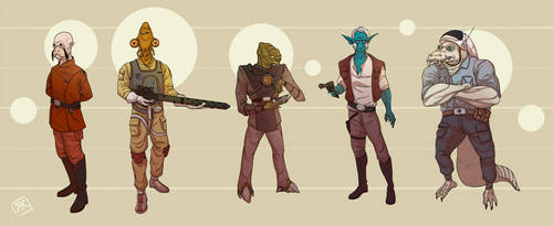 Star Wars Alien Lineup N-r by Ryan Rhodes