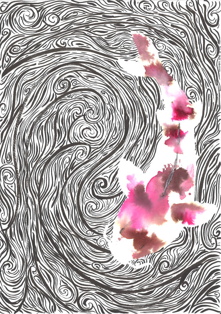 Inktober 2018 - Day 1 - Water element: koi by jainas