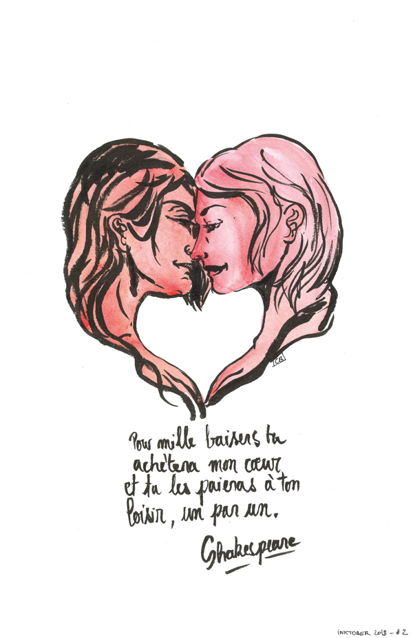 Inktober 2018 - Day 2 - A thousand kisses deep by jainas