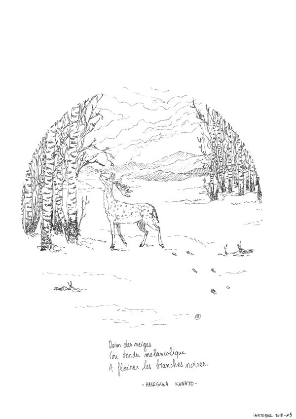 Inktober 2018 - Day 5 : Daim des neiges by jainas