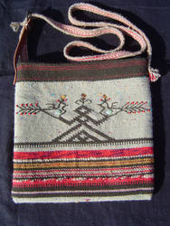 A hand-woven bag