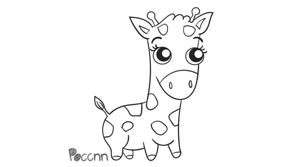 Girafa Kawaii para colorir by PoccnnIndustriesPT on DeviantArt