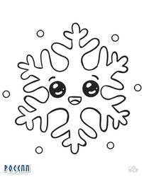 Snowflake Kawaii to color (Lineart)