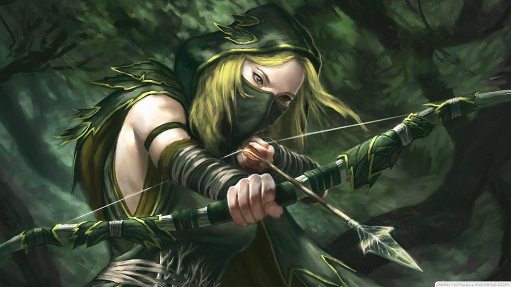 Fantasy-art-artwork-green-arrow-archer-girl-long-c by KeiraTheVampire ...