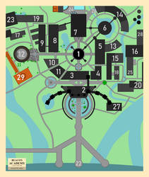 RWBY - Map of Beacon Academy v1 - with Numbers