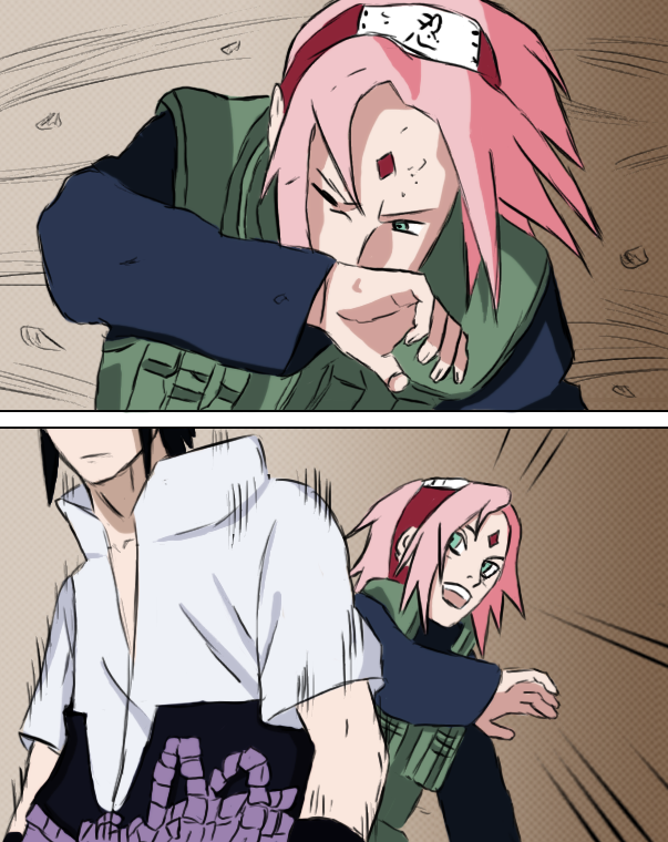 Sasuke protects Sakura