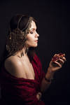 Renaissance portrait // A woman with a pomegranate by fel0ra