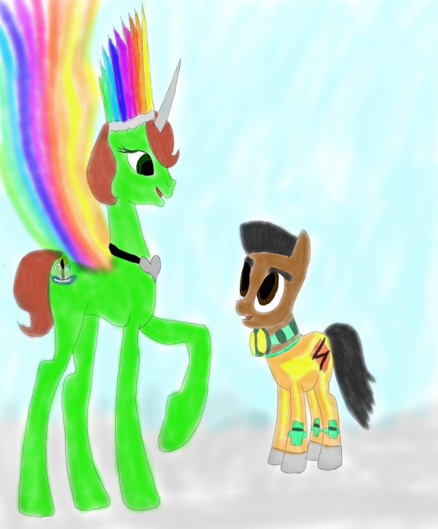 My Oc And Blityhooves rainbow wonder bolt