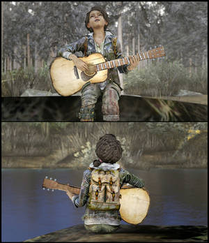 Clementine - Playing the guitar on the shore