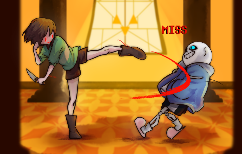 Chara vs Sans / Undertale by dolls-arts on DeviantArt
