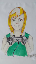 Young girl gamer, Markers