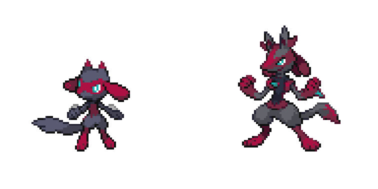 Pokemon Fusion #6: Riolu/Zorua Lines by PokeManZX000 on DeviantArt