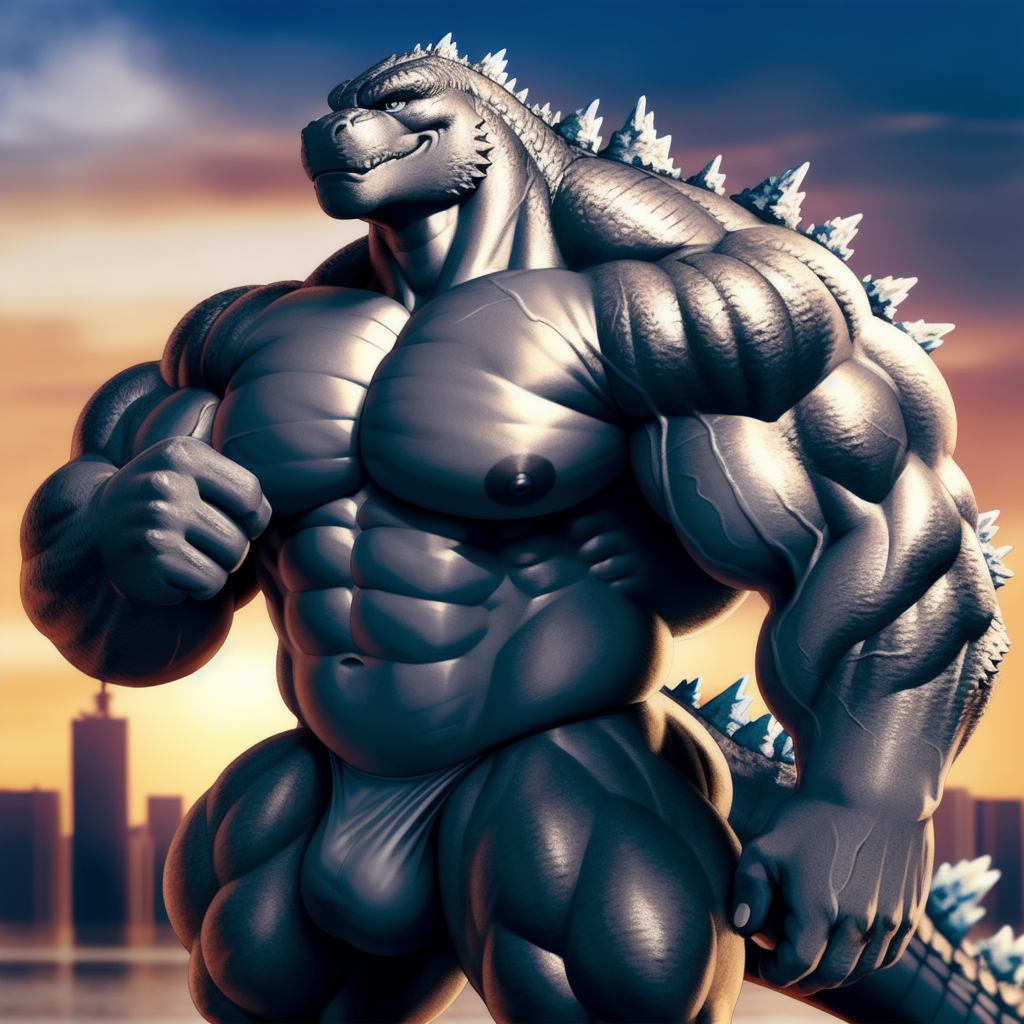 Godzilla Icon Gym Muscular Godzilla by BulkBodyAI on DeviantArt