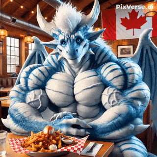 Poutine Dragon Poutine eating ice muscle dragon by BulkBodyAI on DeviantArt