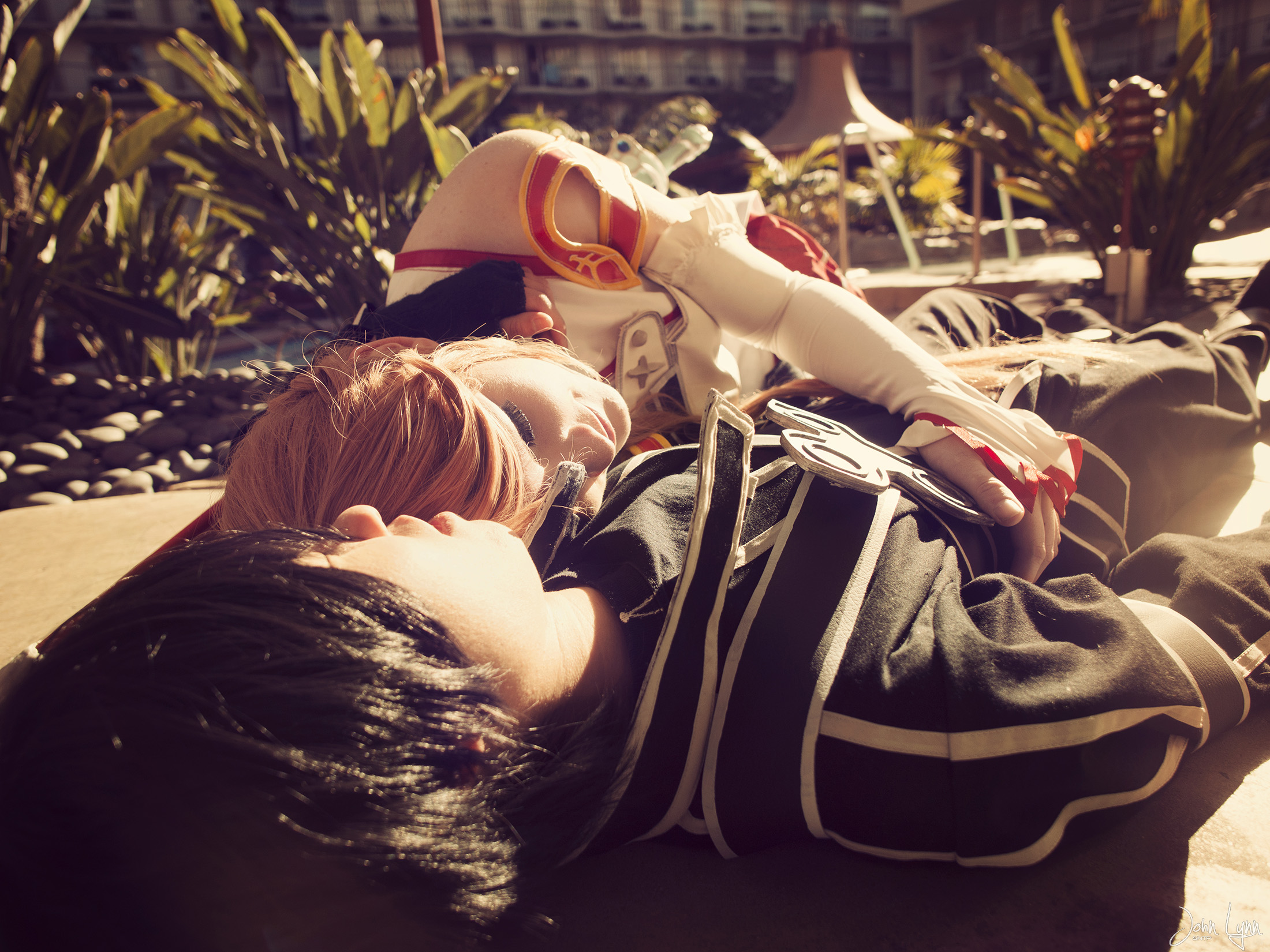 Asuna x Kirito: Just a short rest on a warm day.