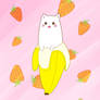 Bananya with the side of strawberries